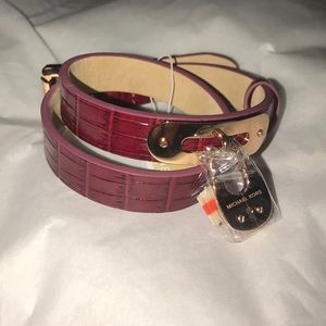 Michael Kors Padlock Dual Wrap Leather Bracelet